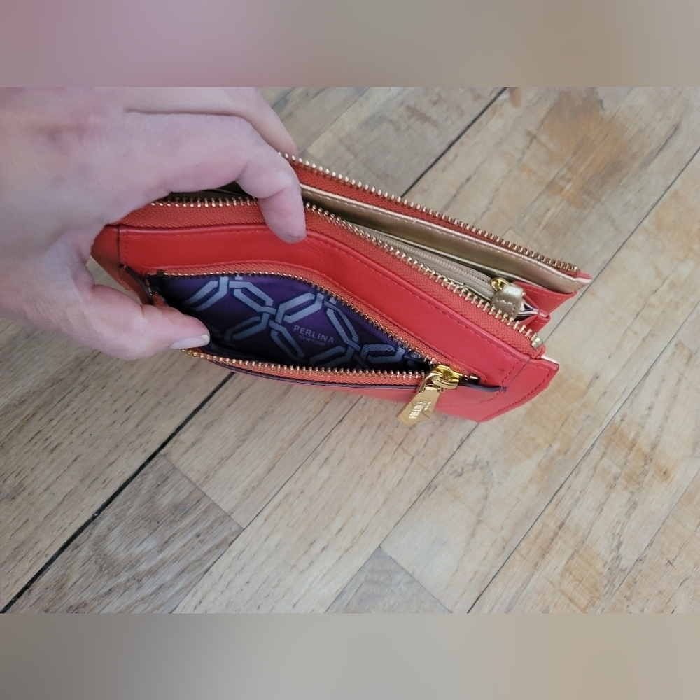 Perlina, Bright Red‎ Zip Around Wallet - Picture 7 of 9